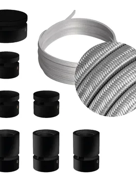 Cables Kit D´éclairage Linear Filé System Cm02 5 M 7 Unités Black / Silver One Size