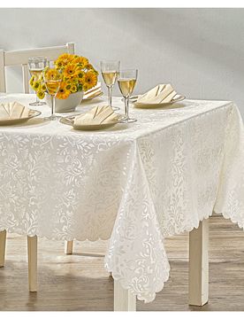 Jacquard-Tischdecke champagner, 140 x 220 cm