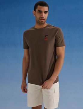 T-shirt in cotone con patch - talpa