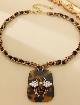 Handmade Woven Bee Pendant Necklace Unisex Couple Honeybee Charm Necklace Cute Insect Jewelry Gift for Men Women - Aliexpress - FashionsVida