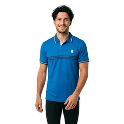 Core Team Stripe Short Sleeve Polo French Blue L