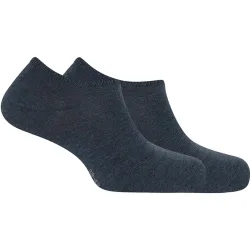 Pack de 2 pares de calcetines tobilleros de hombre de algodón orgánico lisos