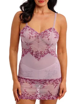 Womens Embrace Lace Chemise - Purple Polyamide - Size X-Large - Wacoal - FashionsVida