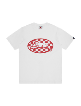 Checker Running Dog T-Shirt - White