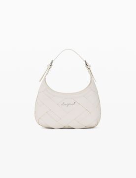 Bolso pequeño trenzado logo, Mujer, Poliuretano, MarróN, U
