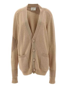 Cardigan con tasche sfrangiate