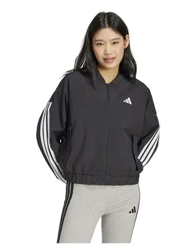 Giacca Bomber Essentials 3 Stripes Lifestyle Woven Black / White M - Adidas - FashionsVida