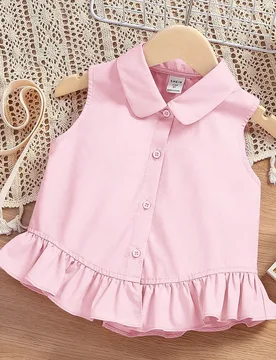 Blusa sin mangas con volantes para niña - Shein - FashionsVida