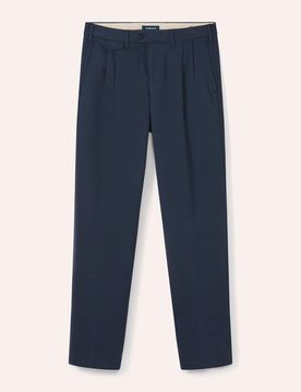 Feintwill Bundfalten-Chino, Regular Fit#normale Größen#schlanke Größen#untersetzte Größen, Farbe Blau, 60, besonders weich mit Hemdenstopper Her