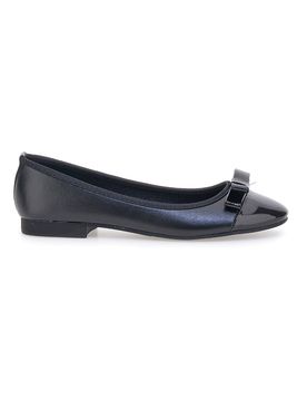 Ballerine nere effetto vernice con fiocco IDE6292 39