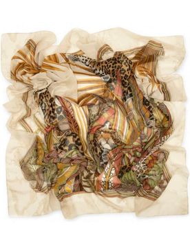 Pareo Leopardi Donna Tabacco 130x130 con Bordi Geo Classic