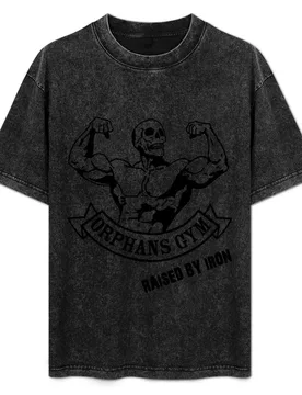 ORPHANS GYM RAISED BY IRON BLACK T-Shirt Big and Tall Solid Color T-Shirt - Aliexpress - FashionsVida