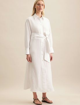 Seidensticker Kleid Uni Weiß 38