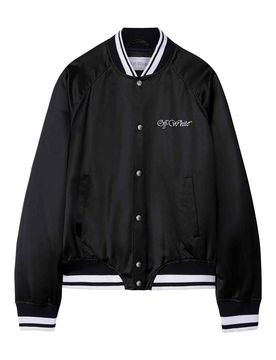 Giubbotto bomber in raso college souvenir