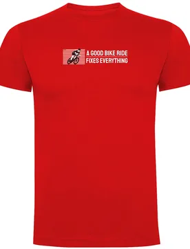 Maglietta A Maniche Corte Good Bike Ride Red - Kruskis - FashionsVida