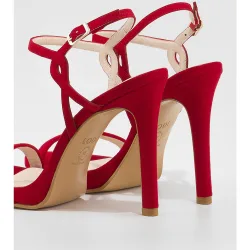 Sandalias de tacón de mujer en ante