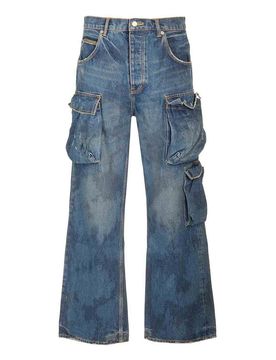 P018 jeans cargo a triplo tasca