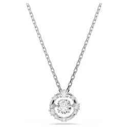 Pendente Constella, Taglio Round, Dancing stone, Bianco, Placcato rodio OS