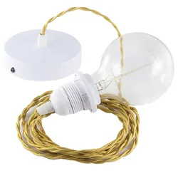 Cables Lampe Suspendue Pendel Pour Abat-jour Tm05 2 M Gold / White One Size
