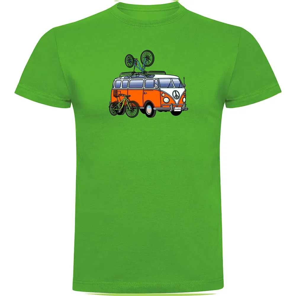Maglietta A Maniche Corte Hippie Van Mtb Green - Kruskis - FashionsVida