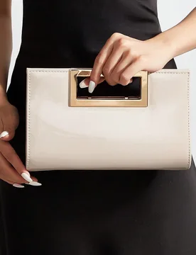 Bolso de mano con espejo de unicolor a la moda, elegante bolso de negocios para damas, adecuado para chicas de fiesta, estudiantes universitarias, nov - Shein - FashionsVida