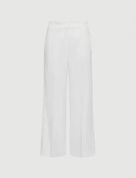 Pantalone in satin donna bianco lana - Marella - FashionsVida