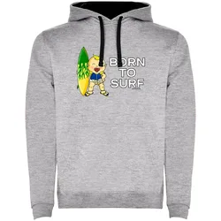 Sweat à Capuche Born To Surf Two-colour Heather Grey / Black S