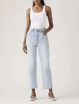 Jeans Ribcage Levi's a vita alta con gamba dritta e lavaggio bleached - Levis - FashionsVida