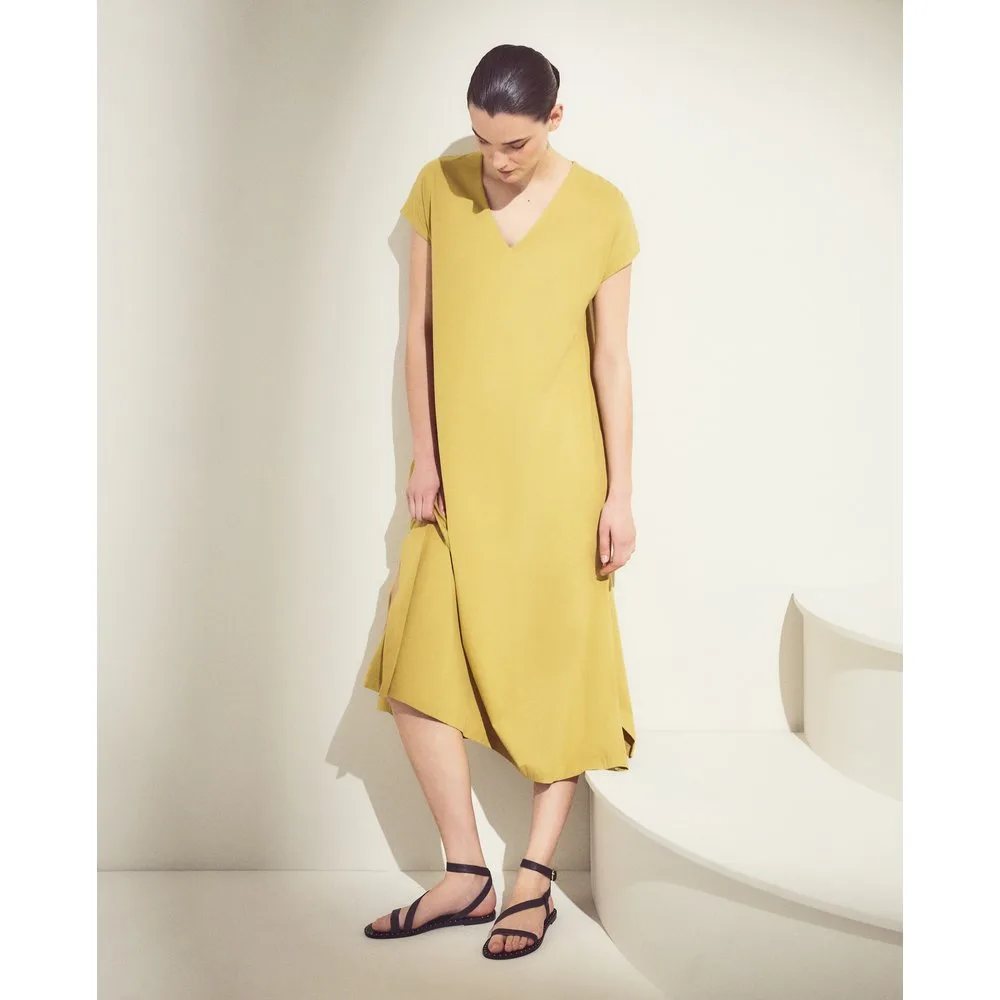 Vestido manga corta liso de mujer - Woman El Corte Inglés - FashionsVida