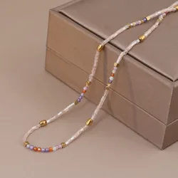 Fashion Necklaces Stacked Versatile Little Red Agate Necklace Niche High-end Colorful Natural Stone Beaded Necklace for Women