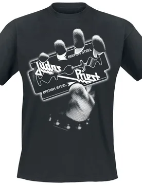 T-Shirt - British Steel Hand White - S bis 4XL - für Männer - Größe XL - schwarz - Lizenziertes Merchandise! - Männer - male - Judas Priest - FashionsVida