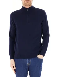 Lupetto lana mezza zip BLU NAVY L