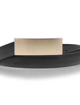 Ceinture fine Noir boucle plate noir 100cm
