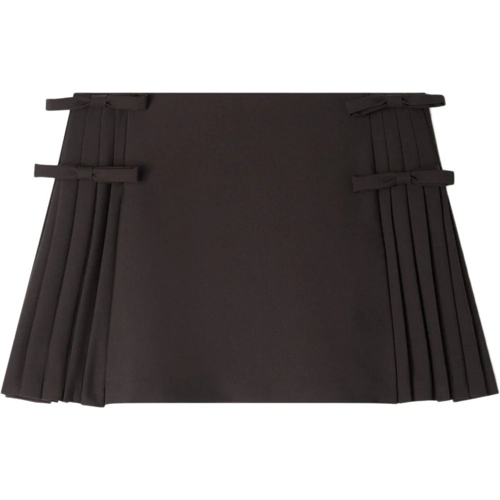 Falda corta acampanada plisada con lana - sandro - FashionsVida