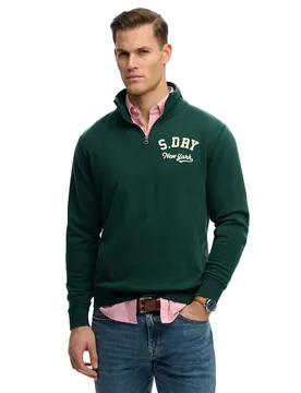 Sweat à Demi-zip Vintage Athletic Enamel Green M - Superdry - FashionsVida