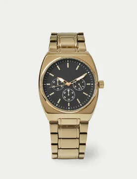 M&S Gold Baton Dial Watch Gold male - M&S - FashionsVida