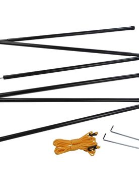 Canopy pole set accesorios tiendas de campaña Negro (UNICA)