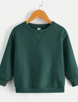 Sudadera niño de unicolor, cuello redondo, manga larga, uso casual para otoño e invierno - Shein - FashionsVida