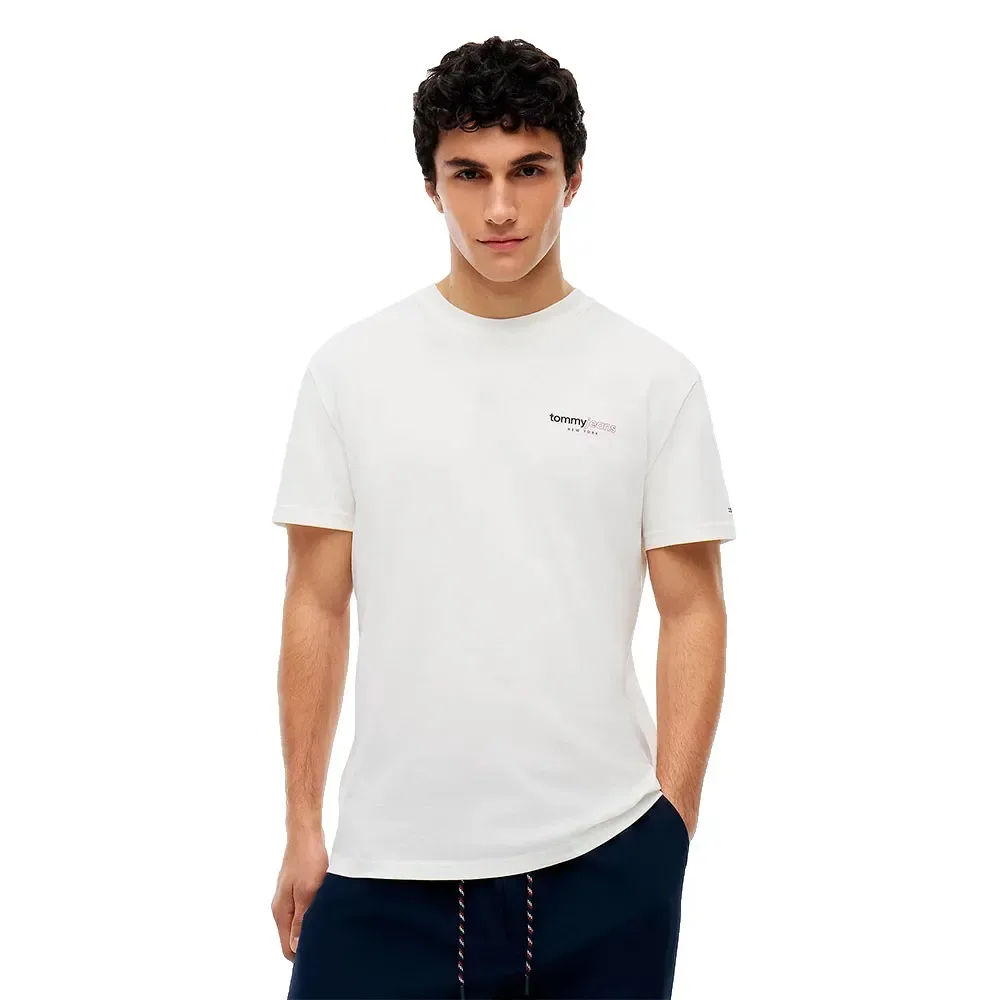 Maglietta A Maniche Corte Dm0dm23375 Ancient White L - Tommy Jeans - FashionsVida