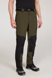 Mens Trekking Convertible Trouser Water Resistant Stretchy Hiking Zip Off Pants Green Polyamide - Size 36 Inch