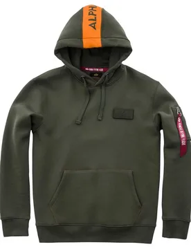 Industries Felpa Con Cappuccio Red Stripe Dark Green 3XL - ALPHA - FashionsVida