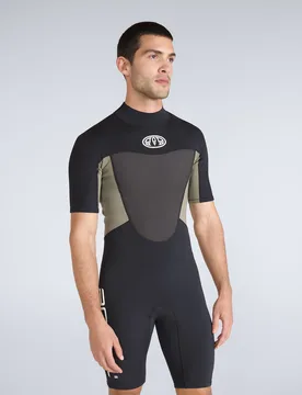 Slater Mens 2mm Shorty Wetsuit - Black - Animal - FashionsVida