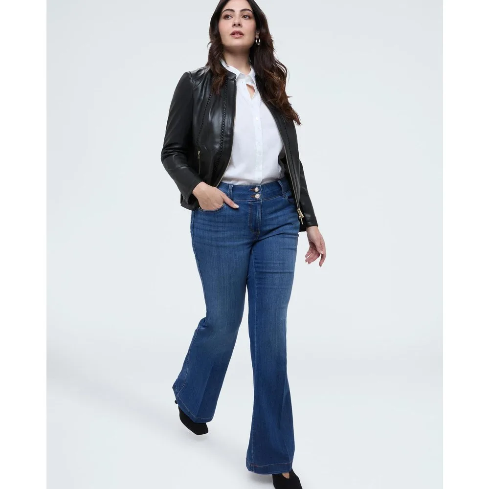 Chaqueta de mujer biker con detalles trenzados e insertos stretch - Fiorella Rubino - FashionsVida