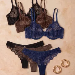 Piezas Conjunto de sujetador con aros de encaje cómodo para mujer