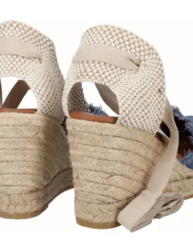 Alpargatas de cuña alta de mujer con cintas intercambiables by Cristina Cerqueiras - Viguera - FashionsVida