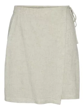 PCPIA LINEN MIX MW WRAP SKIRT WVN N female - XS - FashionsVida