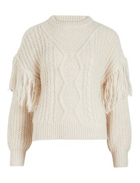 VILA Jersey 'Aksina' blanco lana