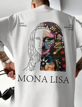 Nueva llegada Camiseta de manga corta con estampado artístico personalizado para hombres de talla grande, cómoda y transpirable, adecuada para el ve - Shein - FashionsVida