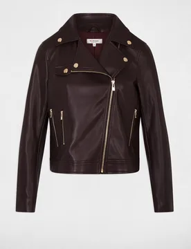 Cazadora biker de mujer con cremallera - Morgan - FashionsVida