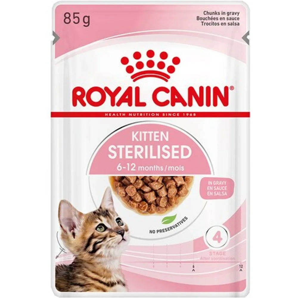 Comida húmeda para gatitos esterilizados en salsa 85 g - Royal Canin - FashionsVida